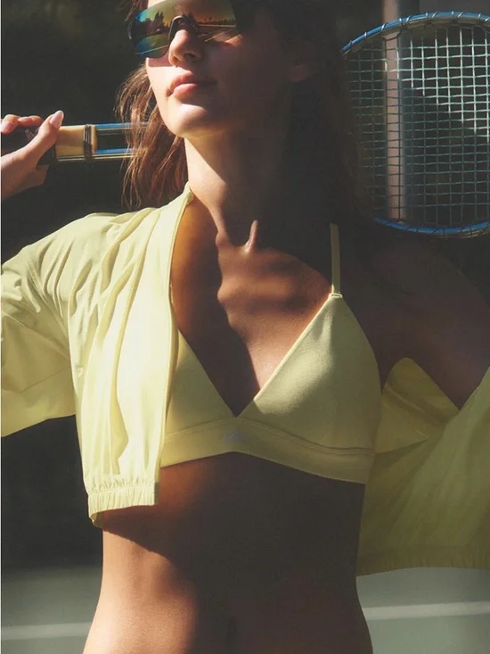 Alo Yoga Splendor Bra - Sunshine/White M New Authentic - Picture 4 of 6